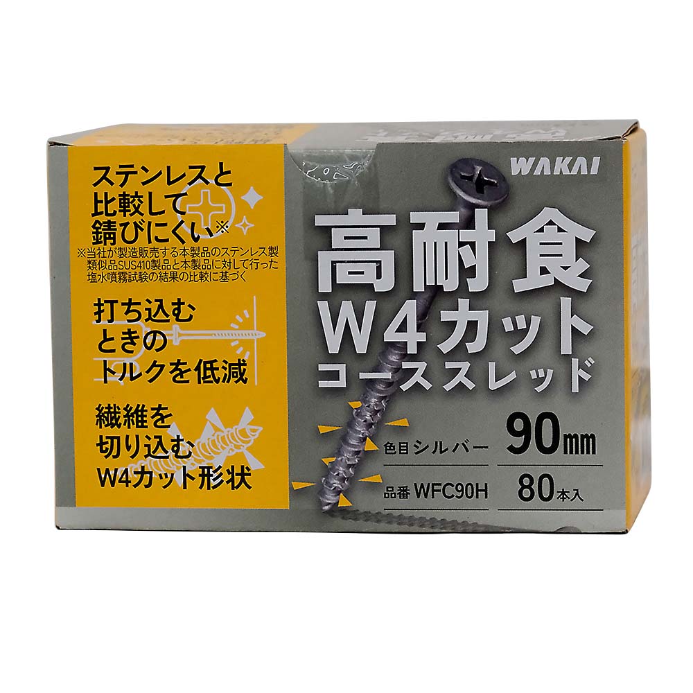 W4カットコーススレッド シルバー 90mm 半ねじ 80本