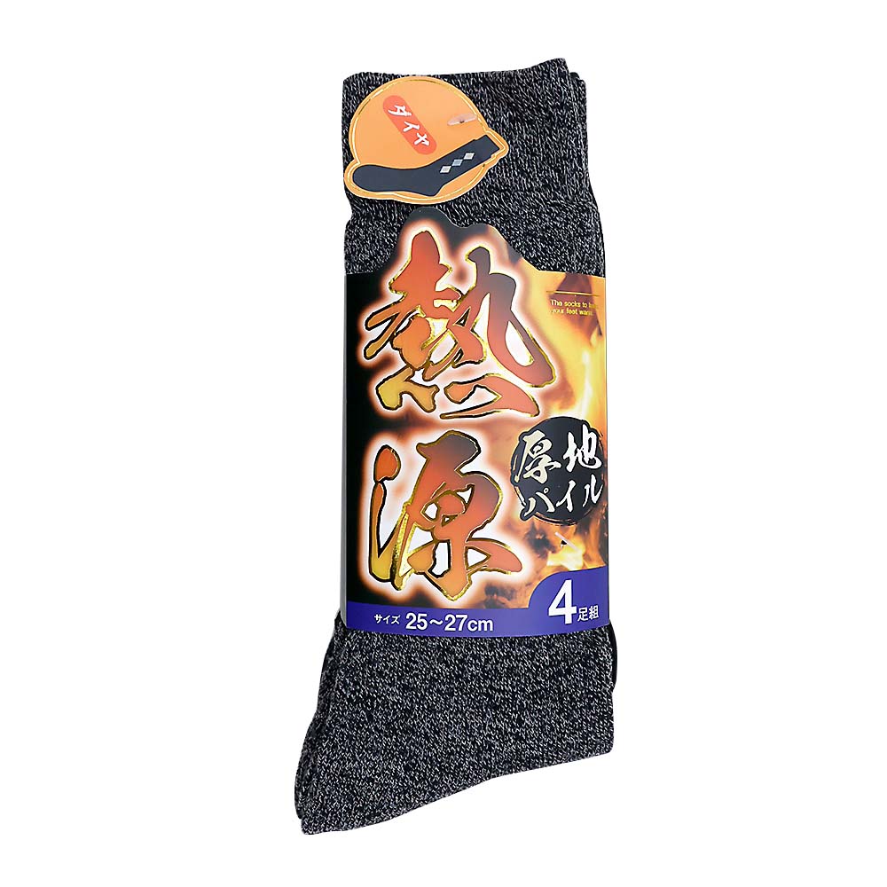 紳士パイルソックス4足組柄　86578-40002