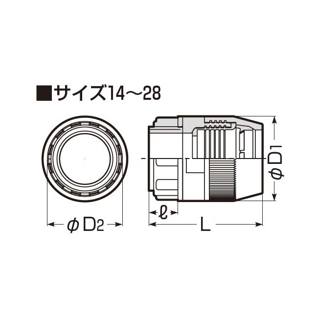 ミラフレキ防水コネクタ　FPK-28F
