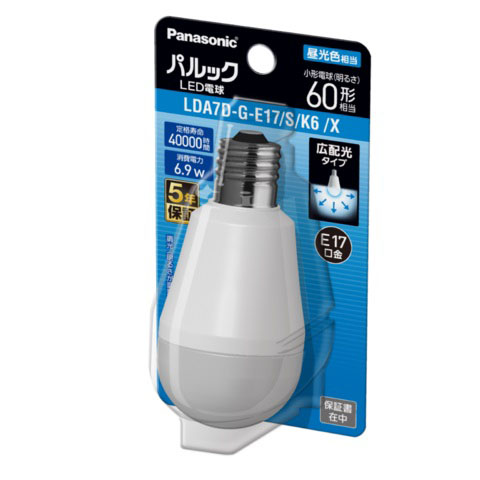 パルックＬＥＤ電球　Ｅ１７ブリスター　ＬＤＡ７ＤＧＥ１７ＳＫ６Ｘ