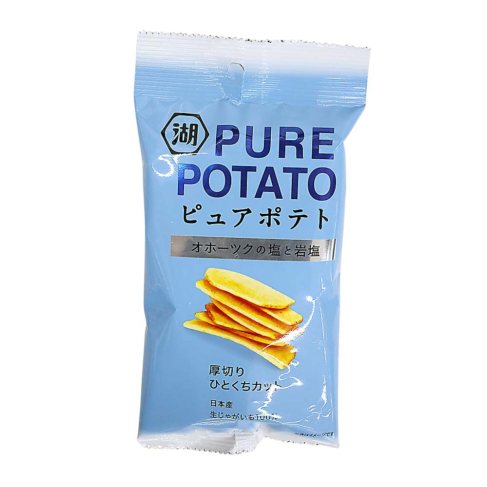 湖池屋　ピュアポテト　厚切りオホーツクの塩と岩塩　３２ｇ