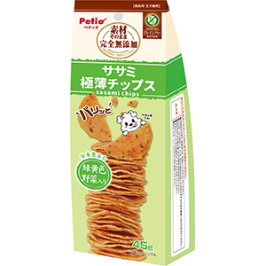 ペティオ 素材そのまま 完全無添加 ササミ 野菜入 チップス　45g
