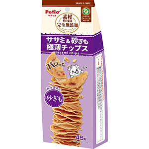ペティオ 素材そのまま 完全無添加 ササミ&砂ぎも チップス　45g