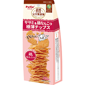 ペティオ 素材そのまま 完全無添加 ササミ&鶏軟骨 チップス　45g