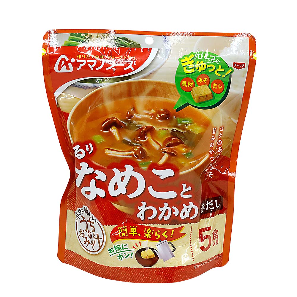 アマノ うちのおみそ汁 なめことわかめ 赤だし　28.5g