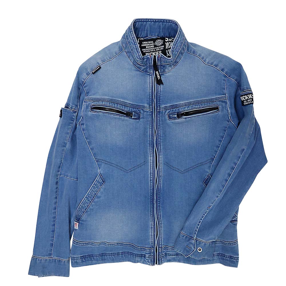 D2900 ストレッチシルキーデニムジャケット　ライトIND M