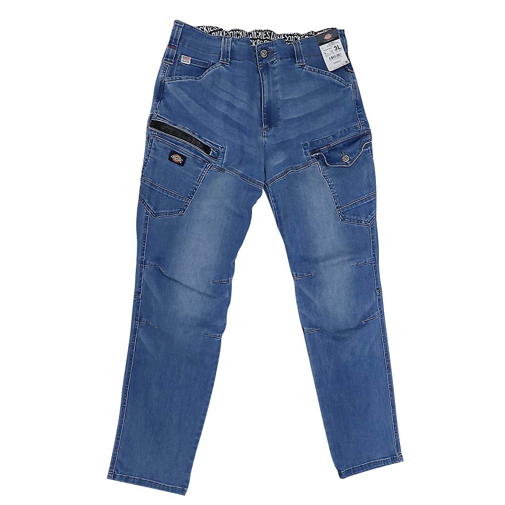 D2905 ストレッチシルキーデニムカーゴ　ライトIND 3L