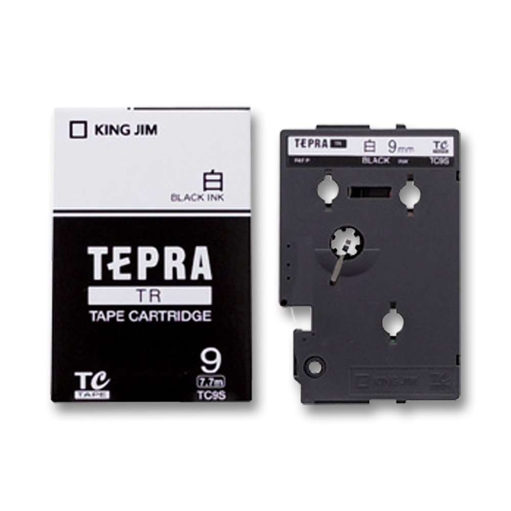 キングジム テプラTRテープ TC9S　白/黒文字