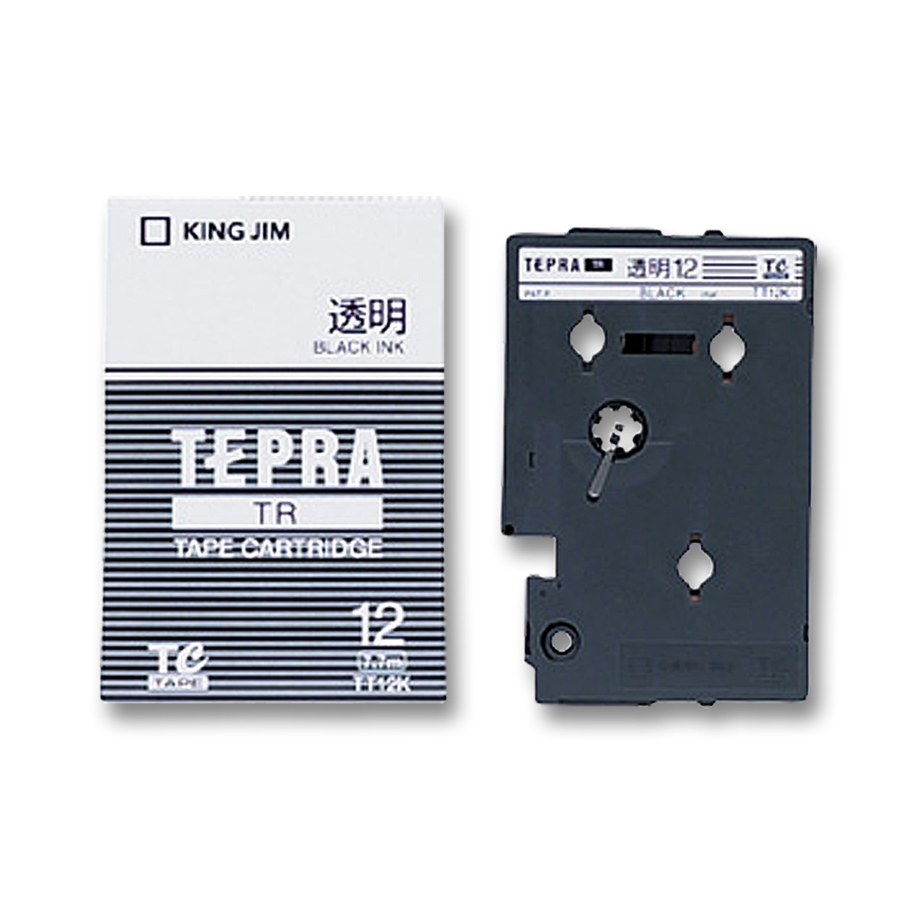 キングジム テプラTRテープ TT12K　透明/黒文字