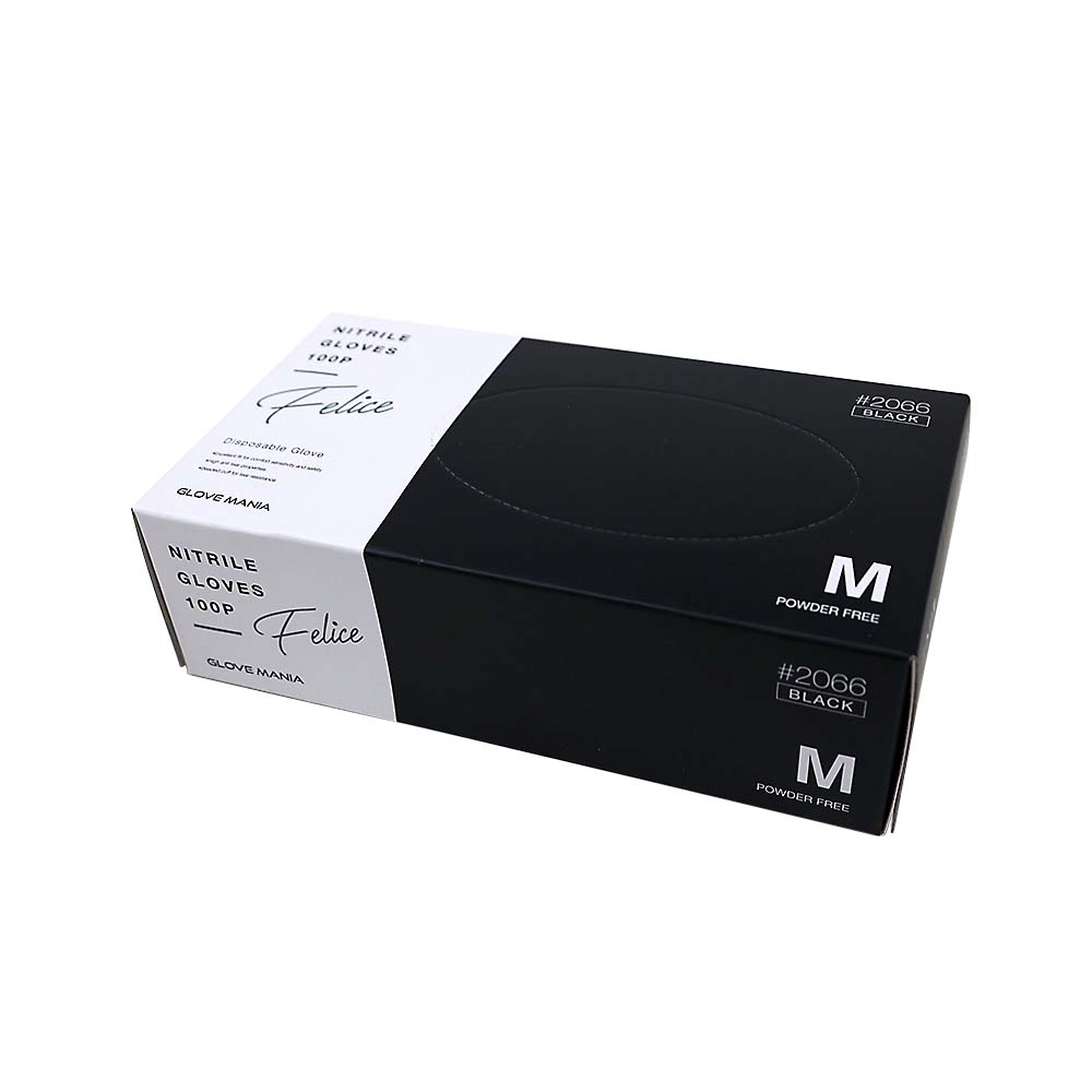 2066ニトリルグローブフェリーチェコナナシ100マイブラックM