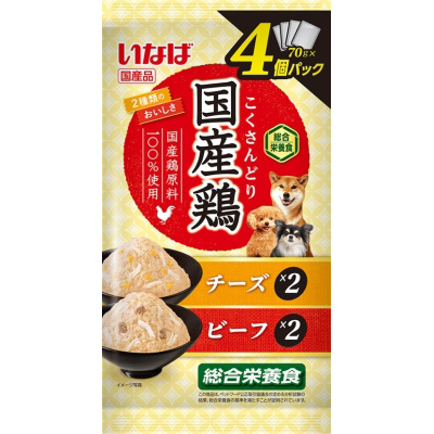 いなば　国産鶏４ＰチーズビーフＶ　７０ｇ×４袋