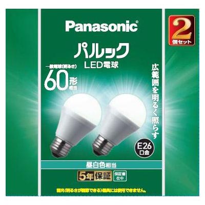 パルックＬＥＤ　６０Ｗ２Ｐ昼白色　ＬＤＡ７ＮＧＫ６　２Ｔ