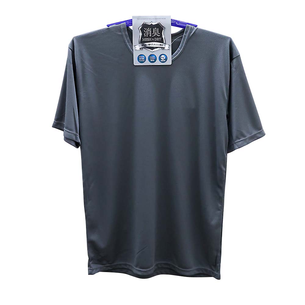 紳士ＡＧ消臭ドライ半袖丸首Ｔシャツ　グレーＬ　５４－０９６－ＪＦ０５Ｌ