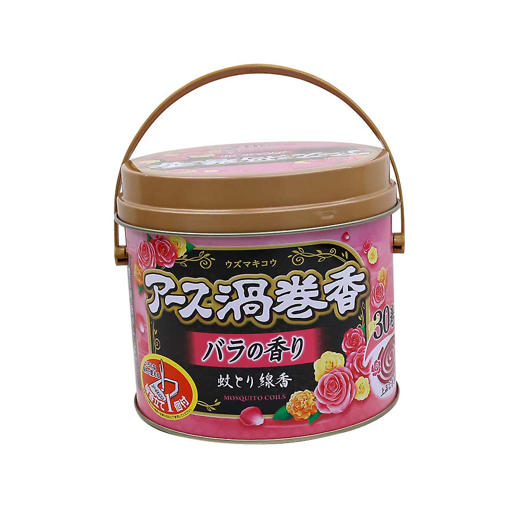 アース渦巻香　バラの香り　３０巻缶入　３０巻缶