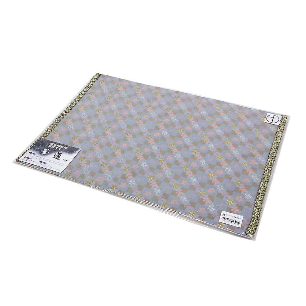 防炎加工経机掛 華蓮モール付小花柄水色16号260x380