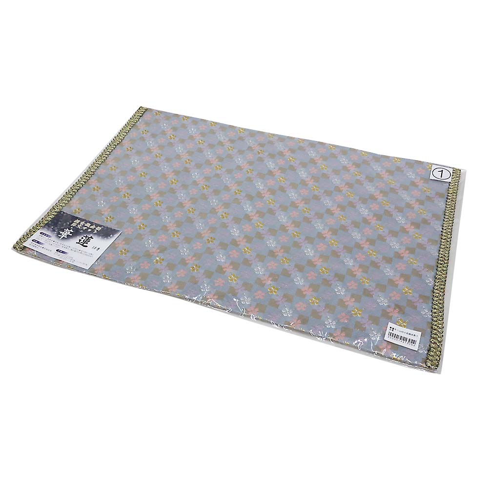 防炎加工経机掛 華蓮モール付小花柄水色18号280x430