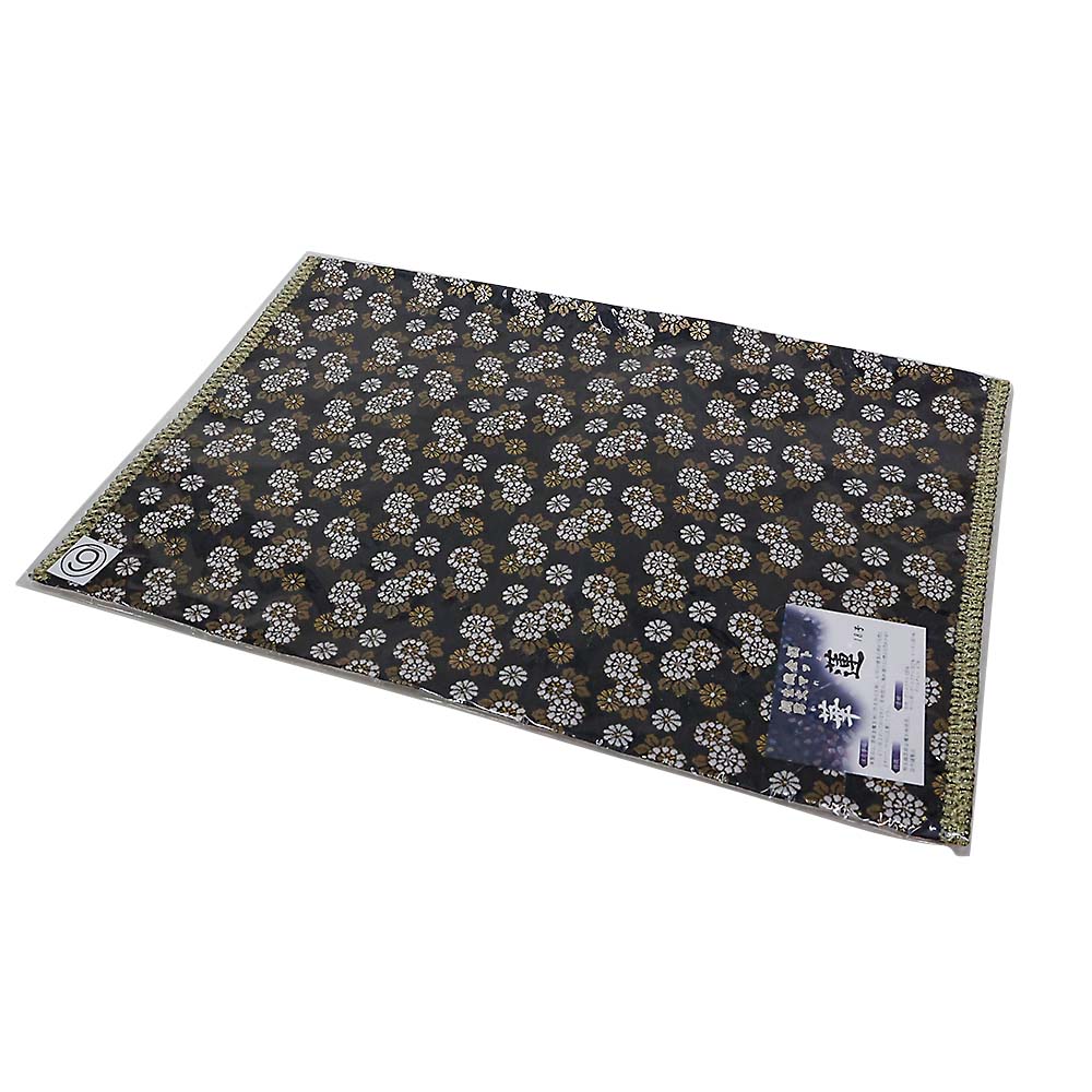 防炎加工経机掛 華蓮モール付菊柄黒色18号280x430mm