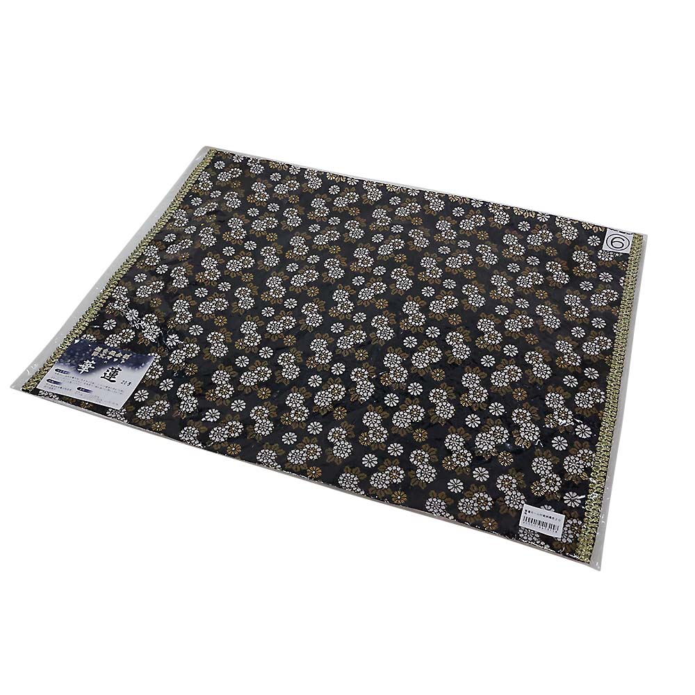 防炎加工経机掛 華蓮モール付菊柄黒色20号340x470mm