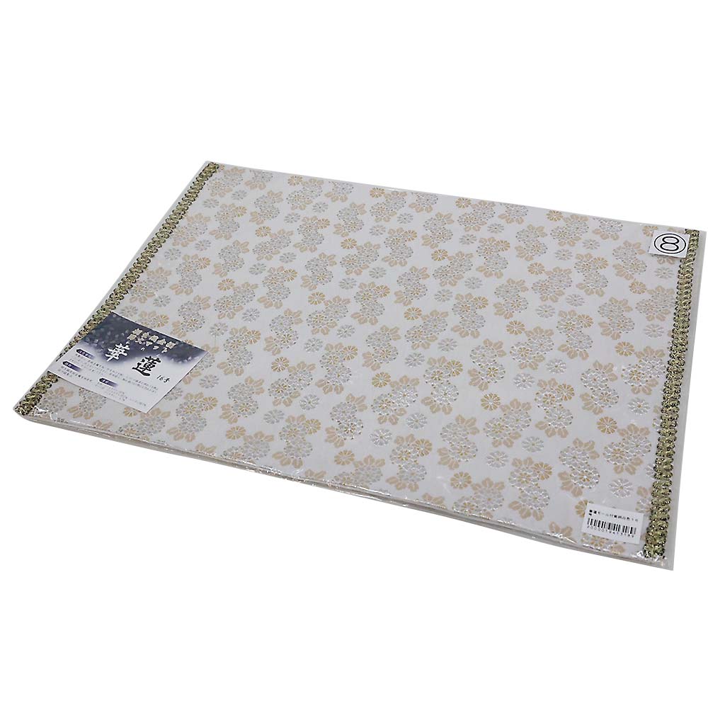 防炎加工経机掛 華蓮モール付菊柄白色16号260x380mm