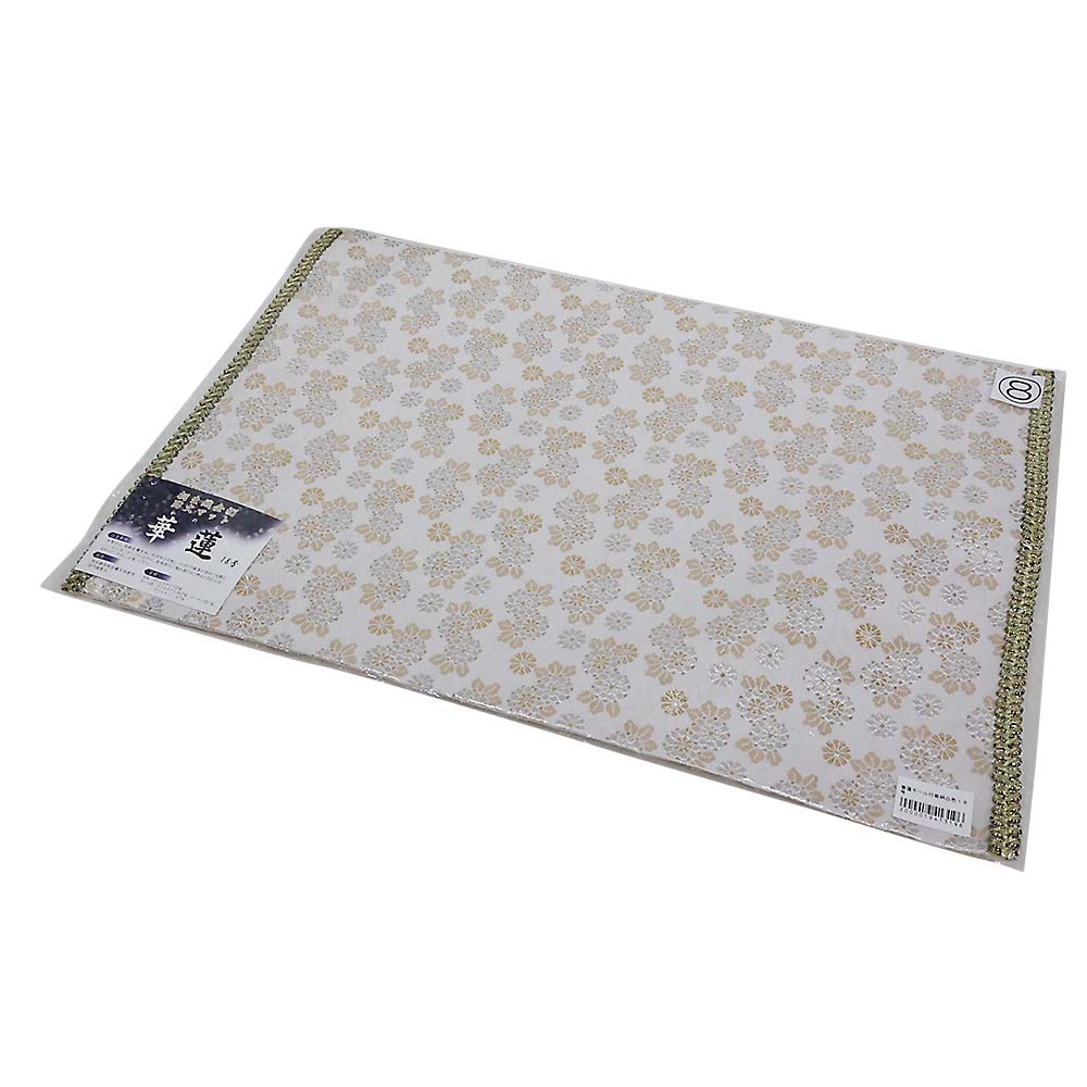 防炎加工経机掛 華蓮モール付菊柄白色18号280x430mm