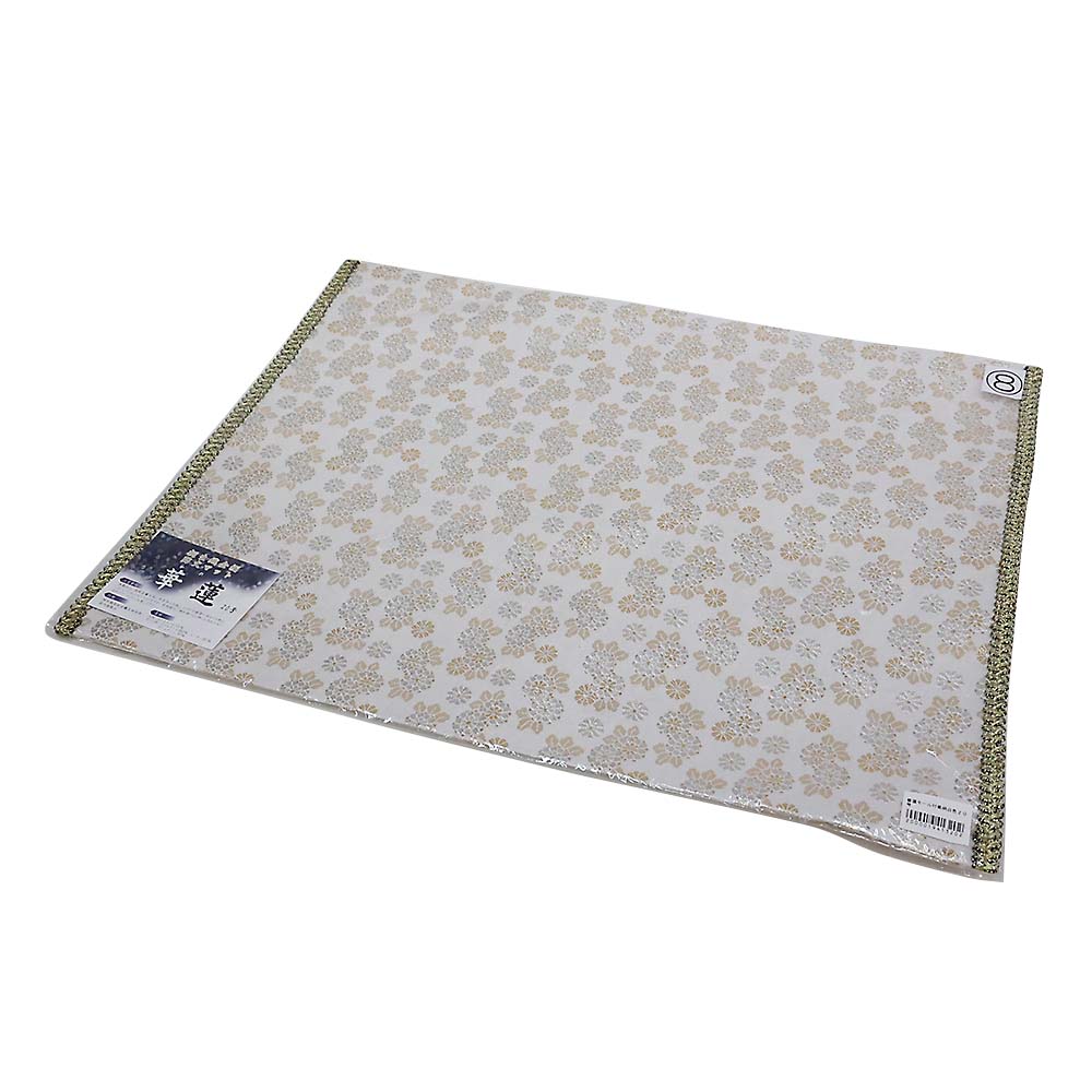 防炎加工経机掛 華蓮モール付菊柄白色20号340x470mm