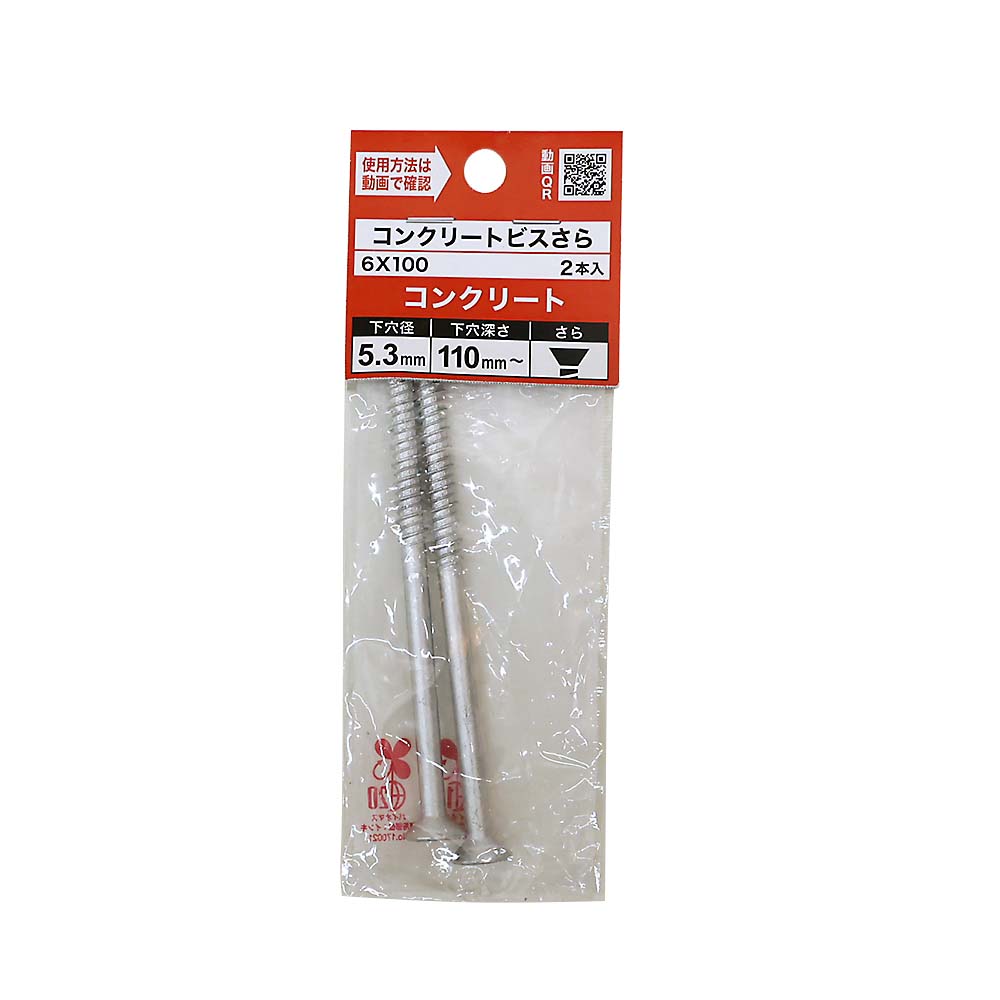コンクリートビスさら　６Ｘ１００
