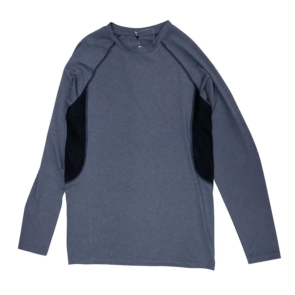 ストレッチ長袖シャツ 杢グレー L　24101