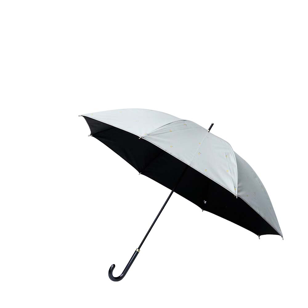 晴雨兼用手開き傘 レモン ホワイト 55cm