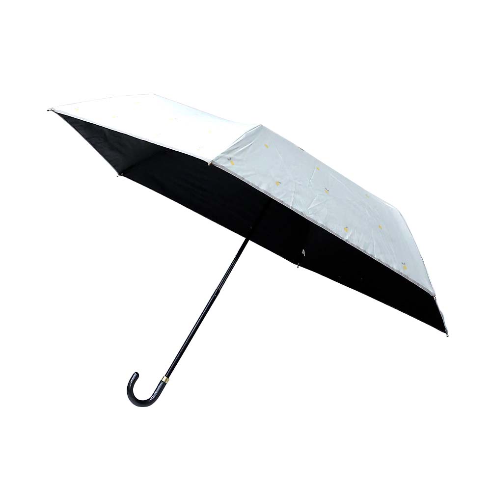 晴雨兼用折傘 レモン ホワイト 50cm