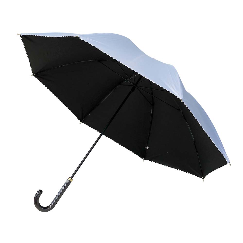晴雨兼用手開き傘 ブーケ サックス 55cm