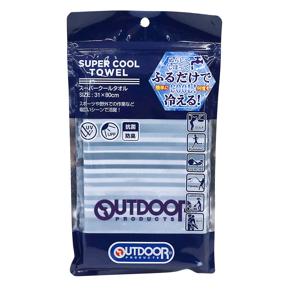 OUTDOORスーパークールタオル31X80cm　ODT-2427GY