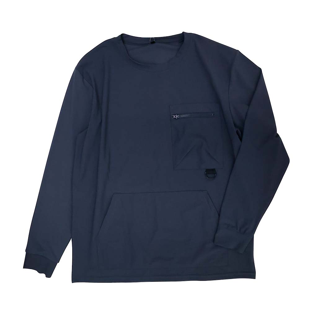 NPUストレッチ長袖Tシャツ チャコール 3L　24502