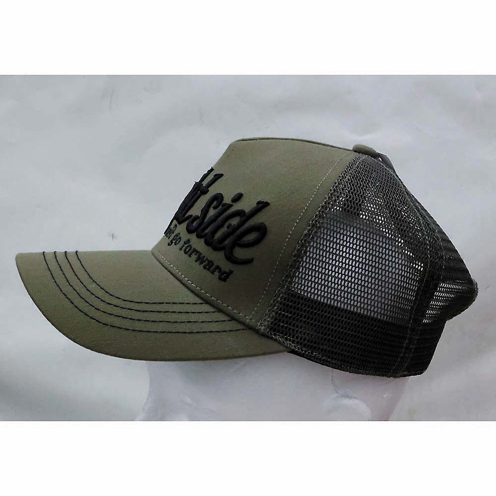 刺繍メッシュCAP カーキ　90-1714