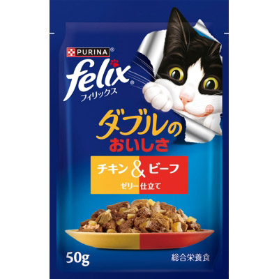 ｆｅｌｉｘパウチ　Ｗ　チキンビーフ　５０ｇ　５０ｇ