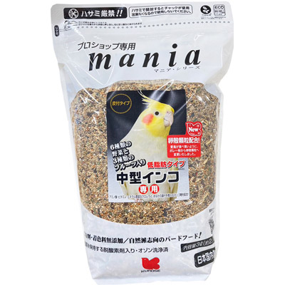 黒瀬ペットマニア中型インコ低脂肪　３Ｌ