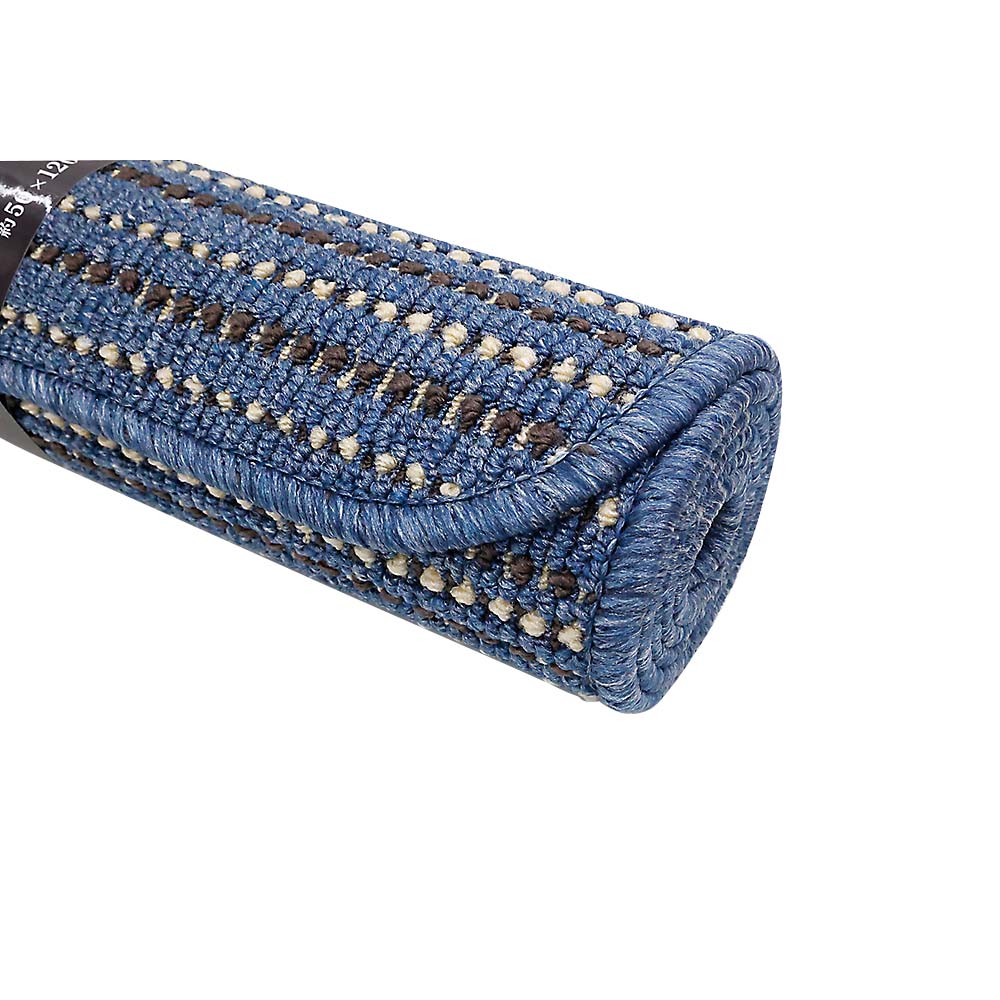 ギリシャ製キッチンマット　ペトラ　ブルー　５０ｘ１２０ｃｍ