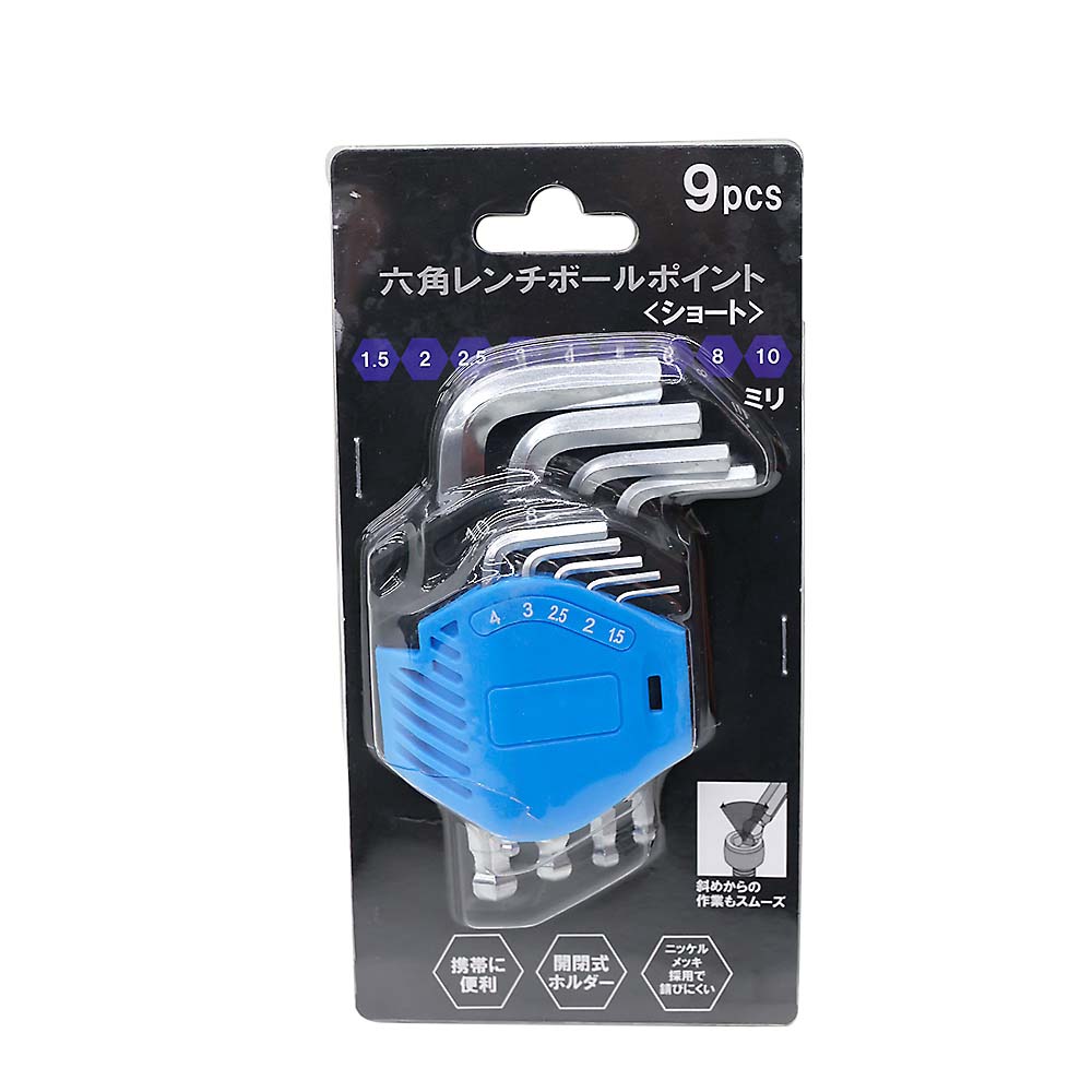 ６角レンチ　ボールポイント　９ＰＣＳ　ミリ　Ｓ