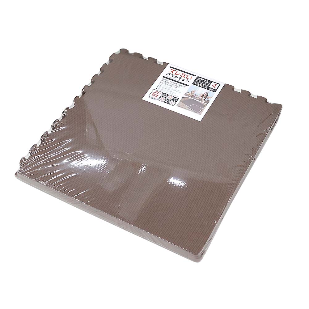 ズレないフチつきパズルマット６０角１ｃｍ厚　ＢＲ　４枚入り