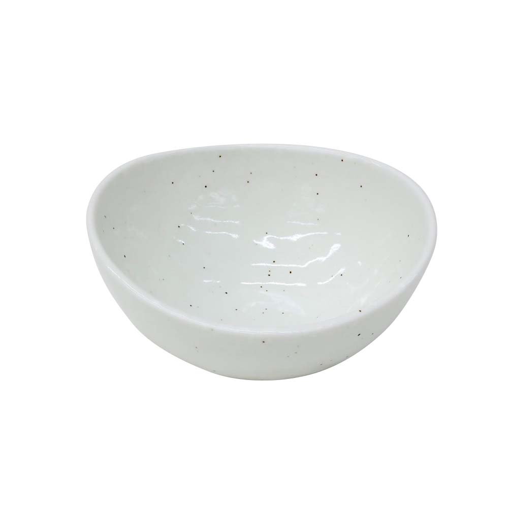 雪粉引　楕円３．５鉢