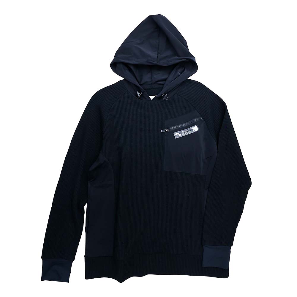 3819ワッフルフーディ　ブラックL