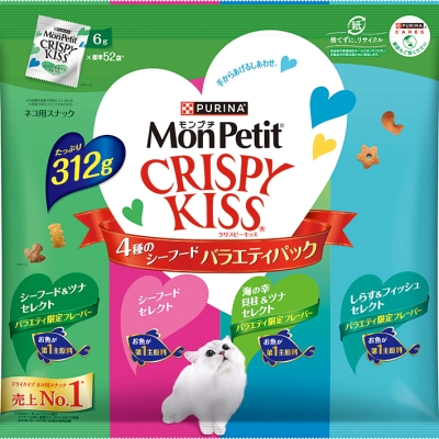 モンプチ クリスピーキッス バラエティパック 4種のシーフード　312g