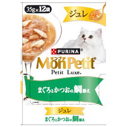モンプチ　プチリュクス　ジュレ　まぐろとかつおの鯛添え　３５ｇ×１２Ｐ　４２０ｇ