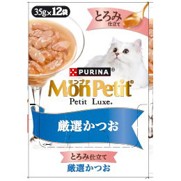 モンプチ　プチリュクス　とろみ仕立て　厳選かつお　３５ｇ×１２Ｐ　４２０ｇ
