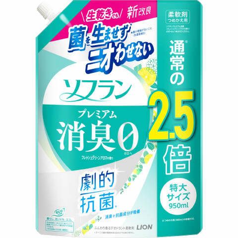 ソフランプレミアム消臭 フレッシュグリーンアロマ替特大　950ml
