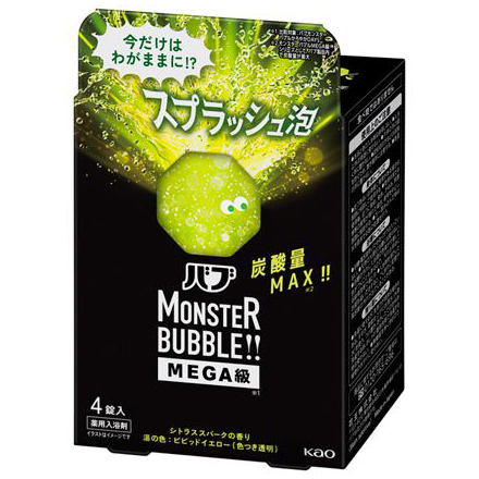 【花】バブ　モンスターバブルＭＥＧＡ級　スプラッシュ泡　４錠入　４ＴＡＢ