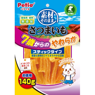 ペティオ 素材そのままさつまいも7歳やわらかスティックタイプ　140g