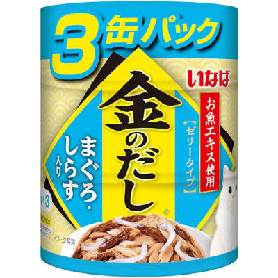 いなばペット 金のだしまぐろしらす入り　65gX3缶