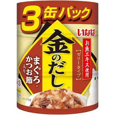いなばペット 金のだしまぐろかつお節入り　65gX3缶