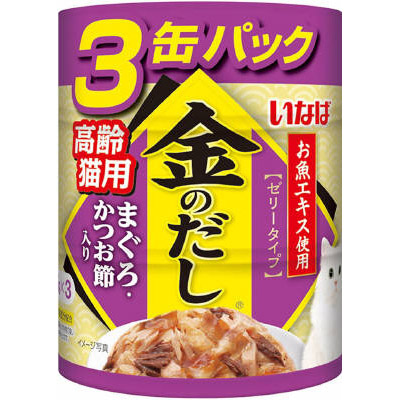 いなばペット 金のだし高齢猫用ぐろかつお節　65gX3缶