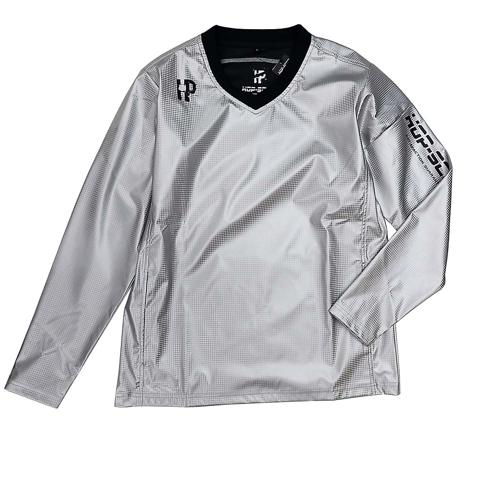 ＰＵアルミ防風ストレッチシャツ　シルバーＭ